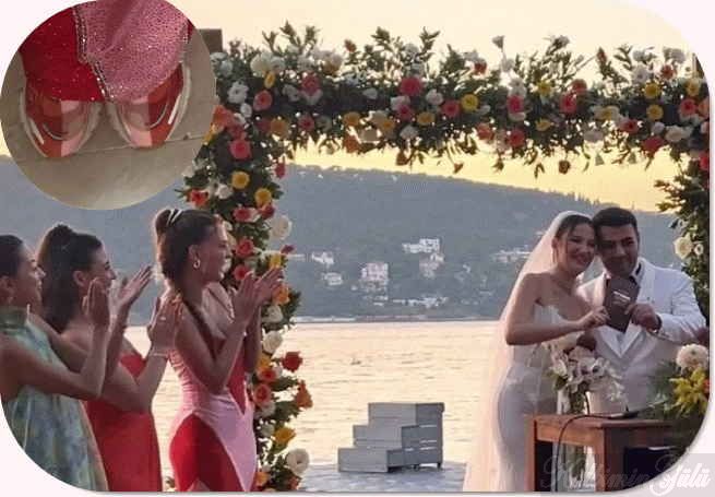 Ebru Şahin’in düğün ayakkabısı Sosyal medyayı salladı. : Son Dakika Magazin Haberleri.