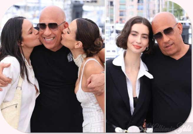 Cannes’daki “Hızlı ve Öfkeli” Yıldönümünde: Vin Diesel’e Çifte Öpücük.