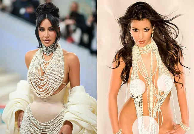 Kim Kardashian, 2023 Met Gala'da şekillendirici giysi ile inci takıyor : Magazin Haberleri!