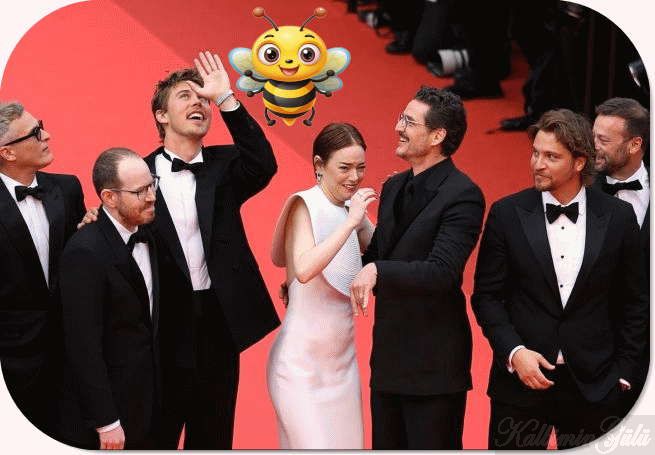 Kırmızı halıda Bir arı Emma Stone'nin yerini almaya kalktı. : Son Dakika Magazin Haberleri.