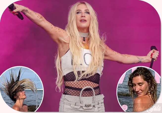 Kesha! Dünya Günü’nü kutlamak için denize çıplak bir dalış yaptı.