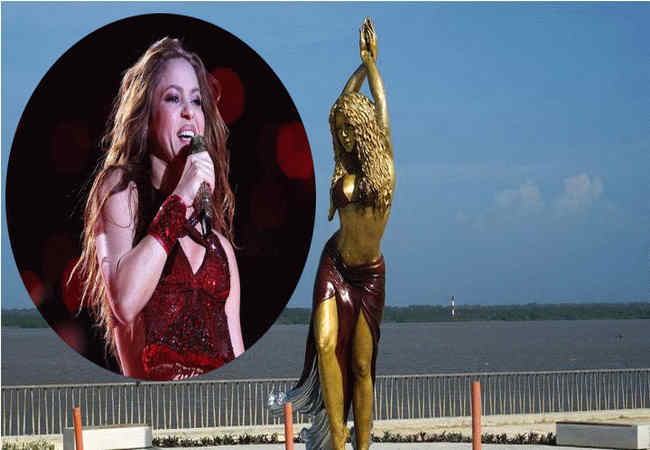 Kolombiya'da dev Ünlü şarkıcı Shakira'nın heykeli sergilendi : Magazin Haberleri!