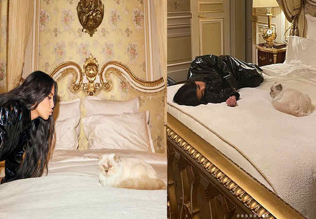 Kim Kardashian ve Lagerfeld kedisi Choupette Paris'te buluşuyor : Magazin Haberleri!