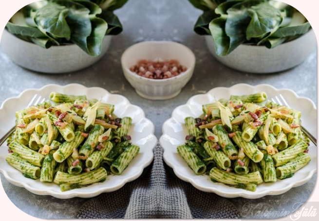 Makarna yemeği: Pazı pestolu ve pastırmalı makarna keyfi : Kalbimin Gülü Yemek Tarifi.