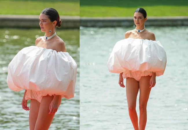 Kendall Jenner bebek bezi gibi giymiş..