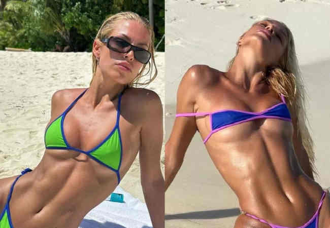Jessica Goicoechea bikini üstünü çıkarırken poz verdi - Magazin Haberleri!