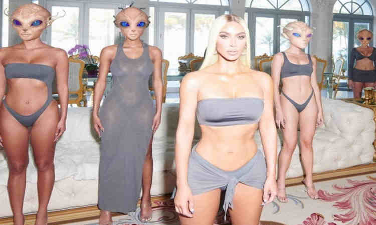 Kim Kardashian Skims mayoları için uzaylılara reklam yapıyor - Magazin Haberleri!
