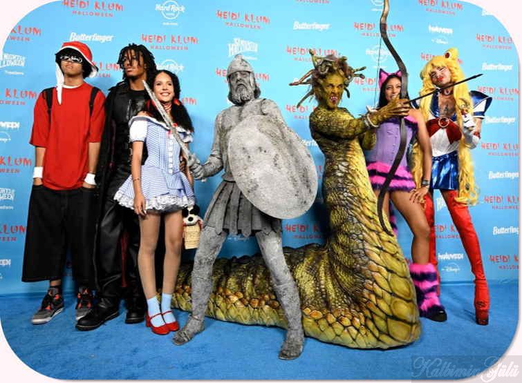 Heidi Klum’un Cadılar Bayramı: Çocuklarıyla birlikte ürkütücü aile görünümü!