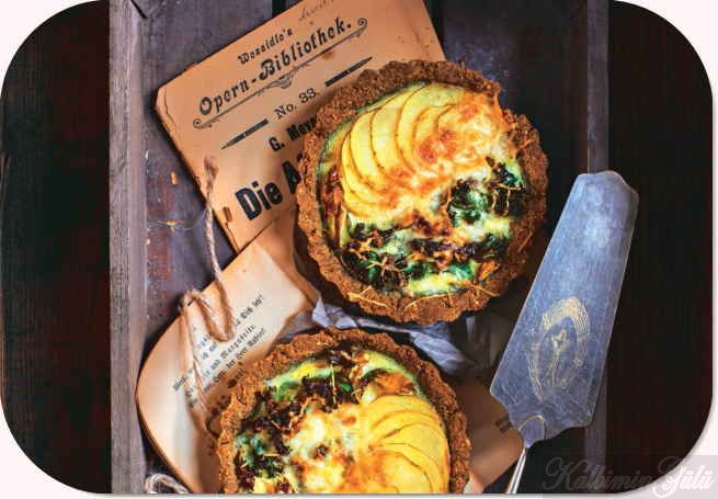 Lahana ve Gruyere peynirli kişler: Baharatlı bir kış lezzeti.