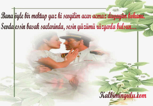 Sevgiliye duygulu sözler.