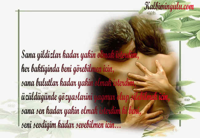 Sevgiliye seviyorum sözleri.