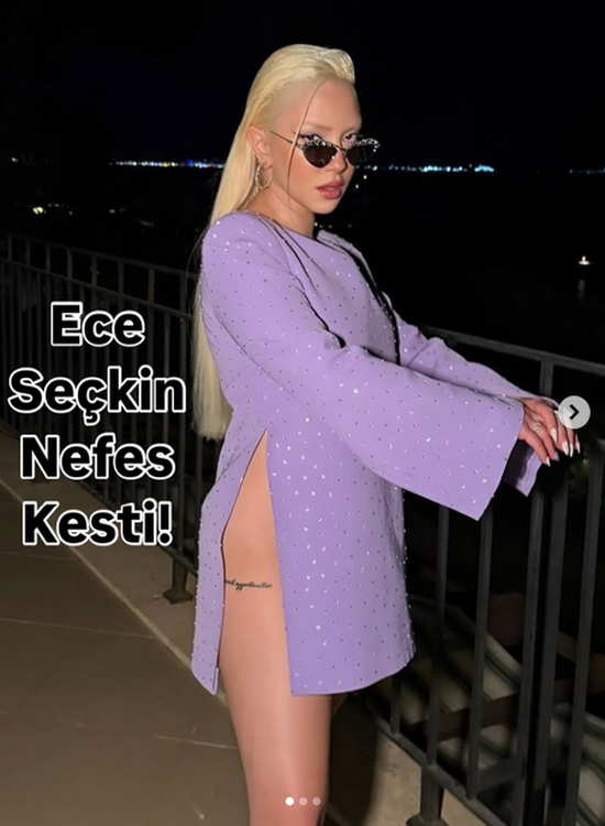 Derin yırtmaçlı elbisesiyle sahne alan Seçkin’in o hali nefes kesti. Derin yırtmaçlı elbisesiyle sahne alan Seçkin’in o hali nefes kesti.