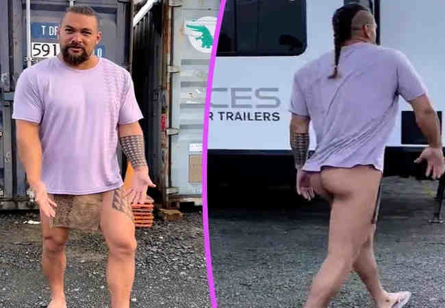 Hollywood yıldızı Jason Momoa Aquaman çiplak geziyor!