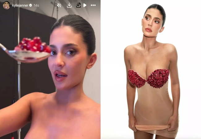 Kylie Jenner nar tanelerinden oluşan bikinisiyle hayranlarını şoke etti!.