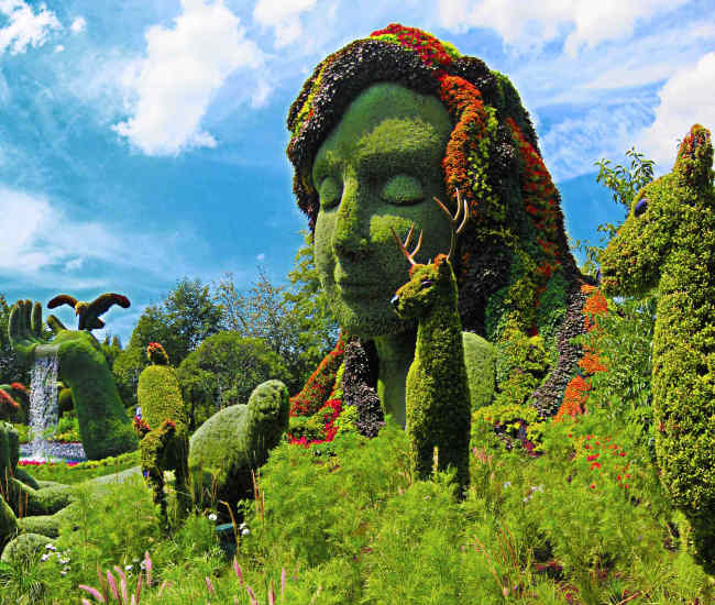 Montreal Botanik Bahçeleri'ndeki olağanüstü çiçek heykelleri